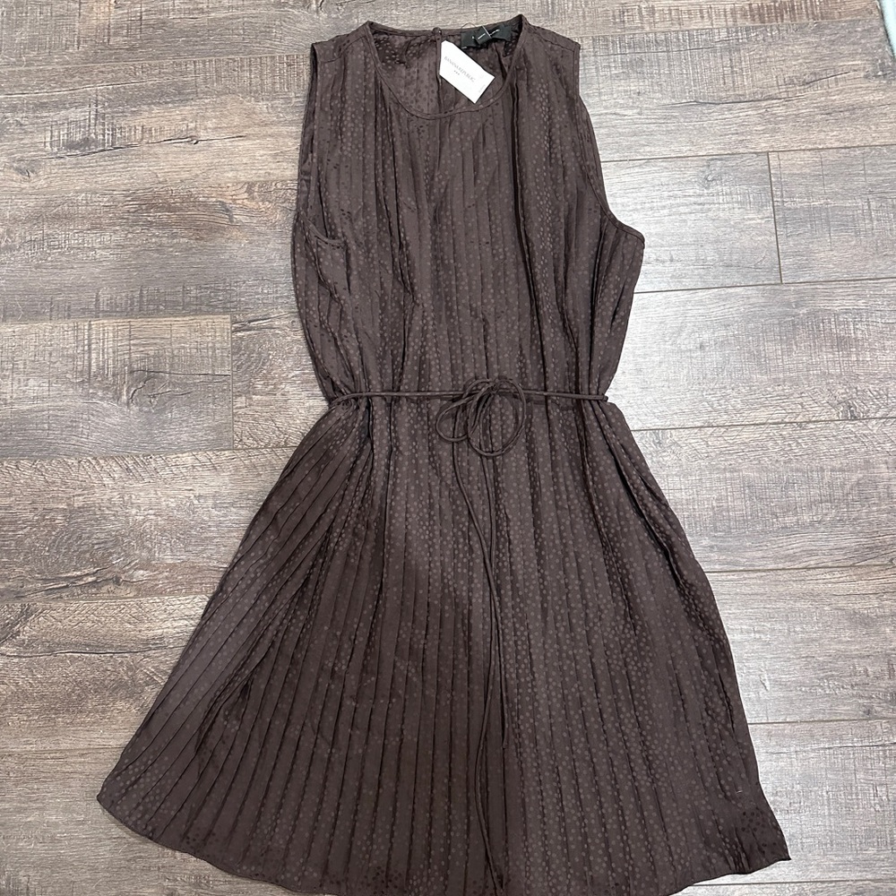 Banana Republic brown Pleated A-Line Mini Dress